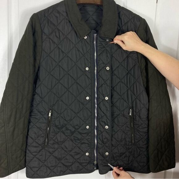 CAROLINA HERRERA Peacoat Men Large Wool Blend Pearl Snap Full Zip - Picture 3 of 14